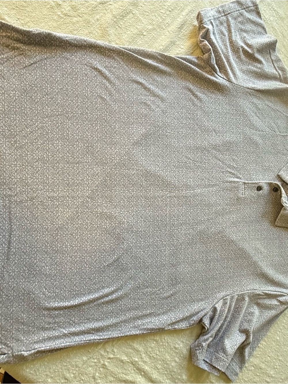 Men's Light Gray Patterned Polo Shirt
